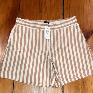 NWT Ann Taylor tan striped shorts